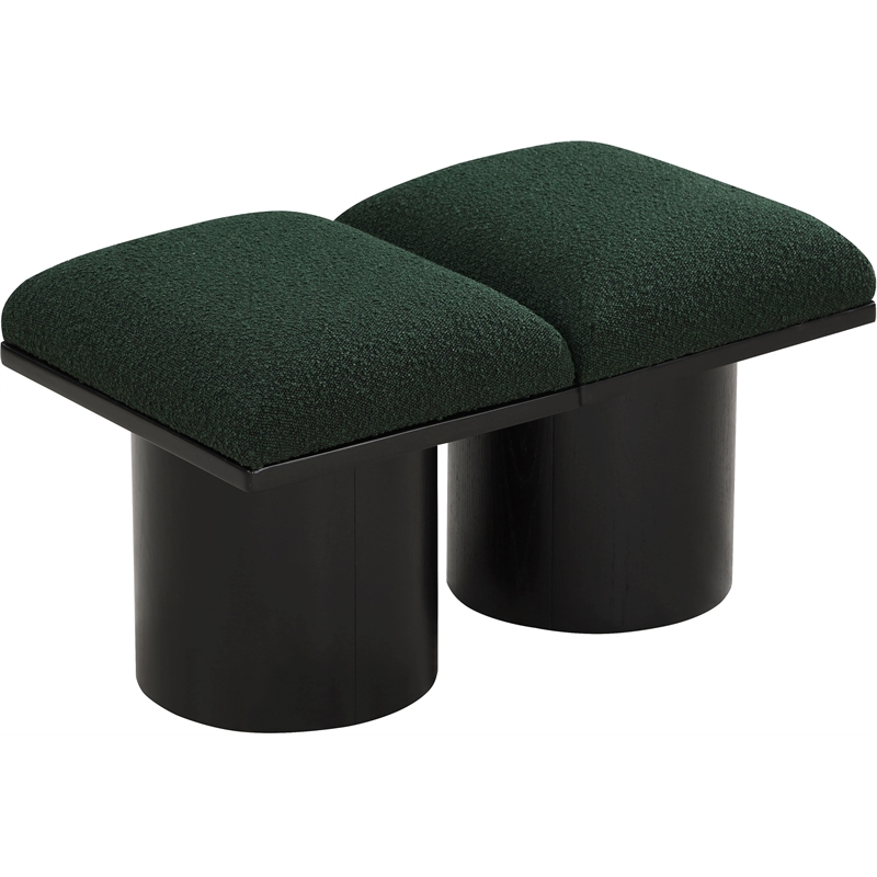 Meridian Furniture Pavilion Green Boucle Fabric Bench