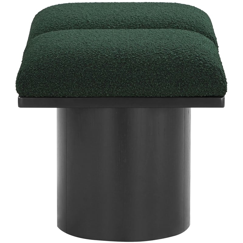 Meridian Furniture Pavilion Green Boucle Fabric Bench