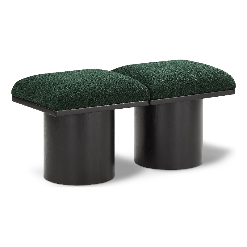 Meridian Furniture Pavilion Green Boucle Fabric Bench