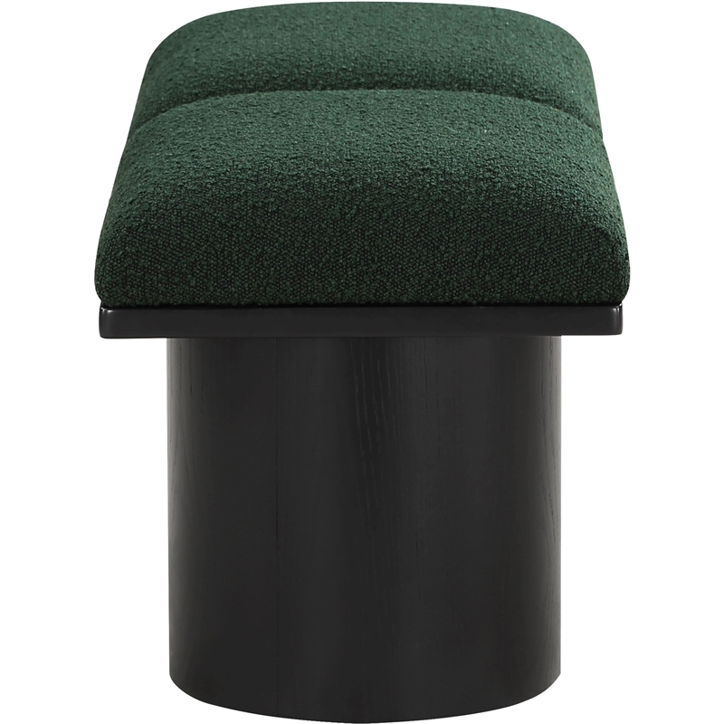 Meridian Furniture Pavilion Green Boucle Fabric Bench