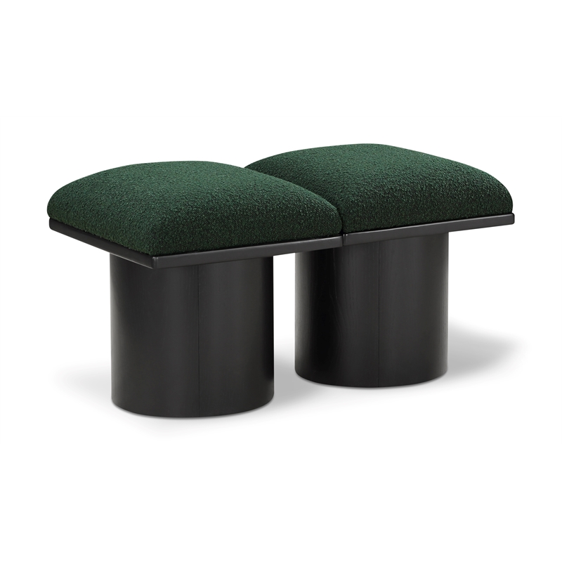 Meridian Furniture Pavilion Green Boucle Fabric Bench