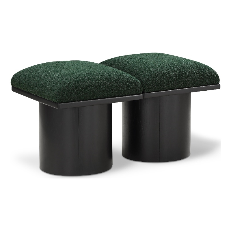 Meridian Furniture Pavilion Green Boucle Fabric Bench