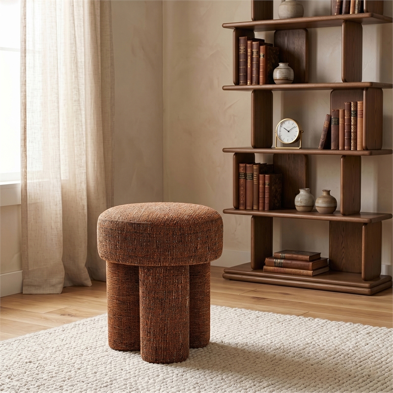 Meridian Furniture Larson Cognac Fabric Ottoman/Stool