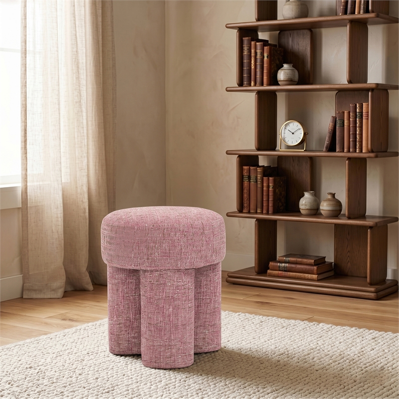 Meridian Furniture Larson Pink Fabric Ottoman/Stool