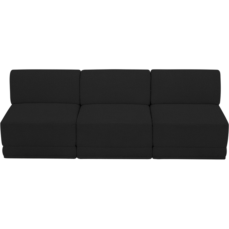 Meridian Furniture Ollie Black Boucle Fabric Modular Sofa