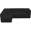 Meridian Furniture Ollie Black Boucle Fabric Modular Sectional