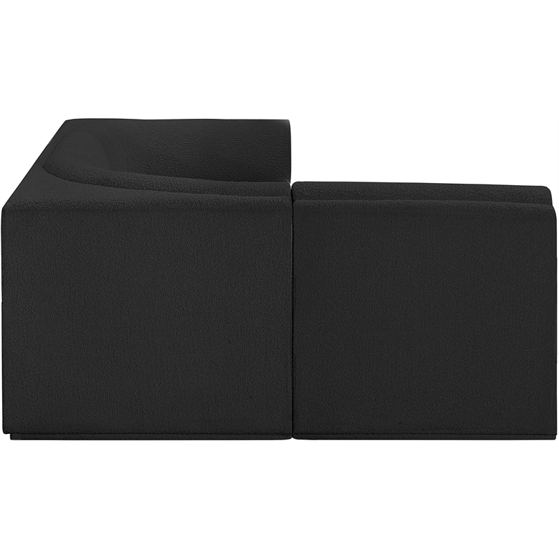 Meridian Furniture Ollie Black Boucle Fabric Modular Sectional