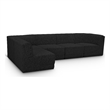 Meridian Furniture Ollie Black Boucle Fabric Modular Sectional