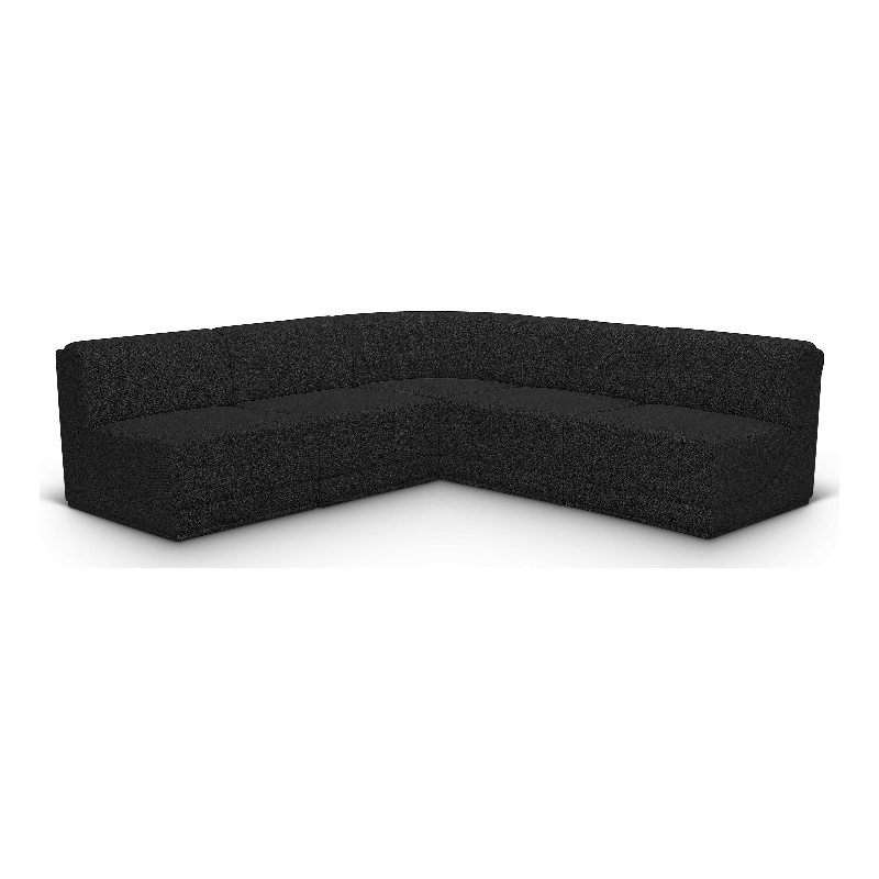 Black/5-Piece: 4 Armless Chair, 1 Corner Chair