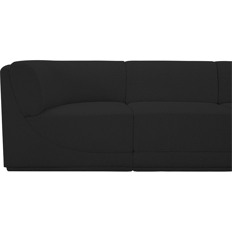 Meridian Furniture Ollie Black Boucle Fabric Modular Sectional