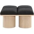 Meridian Furniture Pavilion Black Boucle Fabric Bench
