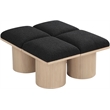 Meridian Furniture Pavilion Black Boucle Fabric Bench