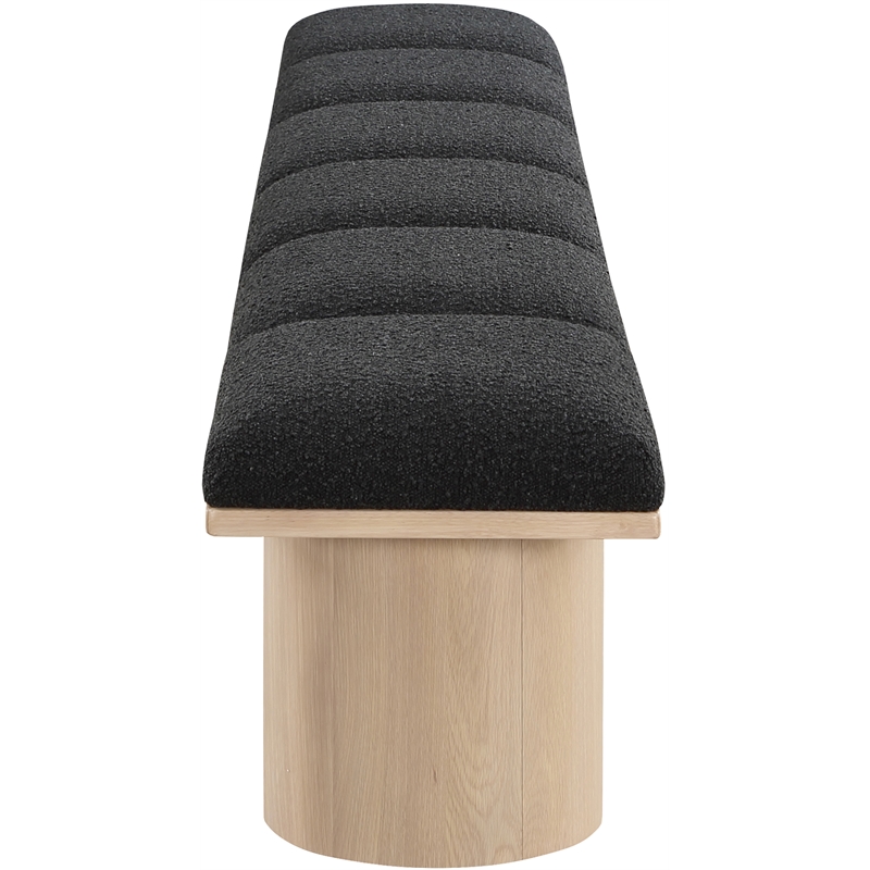 Meridian Furniture Pavilion Black Boucle Fabric Bench