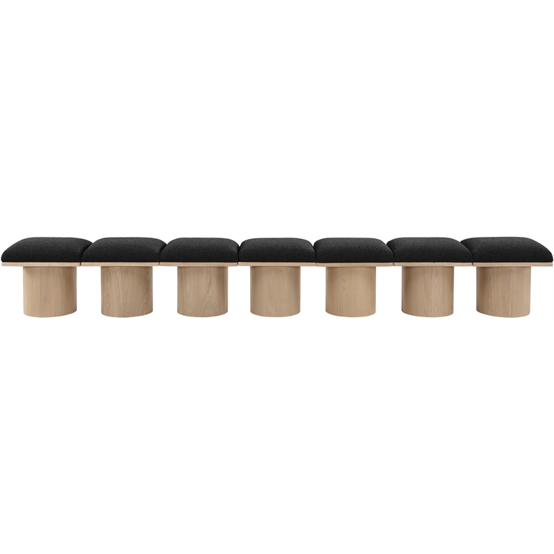 Meridian Furniture Pavilion Black Boucle Fabric Bench