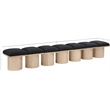Meridian Furniture Pavilion Black Boucle Fabric Bench