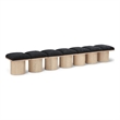 Meridian Furniture Pavilion Black Boucle Fabric Bench