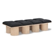 Meridian Furniture Pavilion Black Boucle Fabric Bench