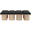 Meridian Furniture Pavilion Black Boucle Fabric Bench