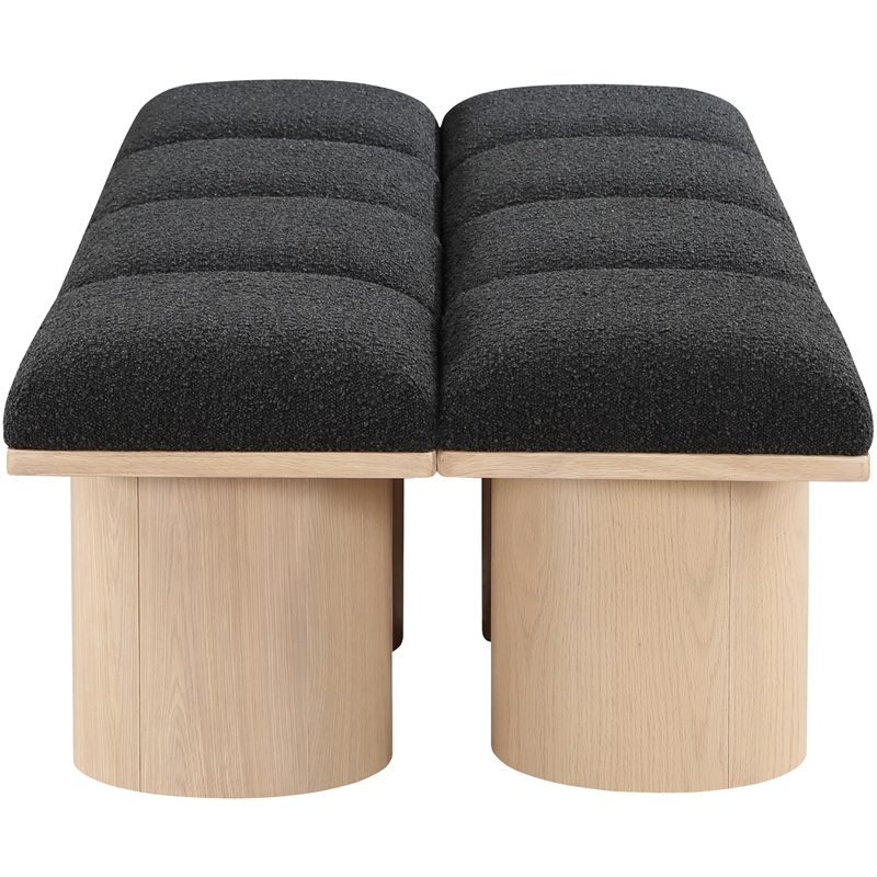 Meridian Furniture Pavilion Black Boucle Fabric Bench
