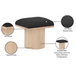 Meridian Furniture Pavilion Black Boucle Fabric Bench/Stool