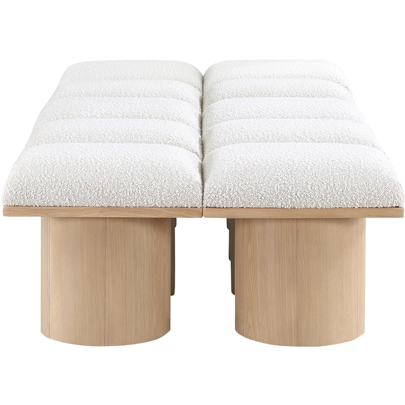Meridian Furniture Pavilion Cream Boucle Fabric Bench