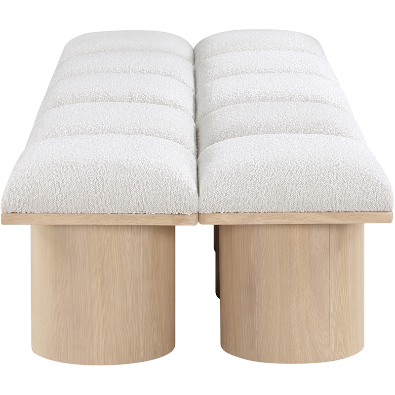 Meridian Furniture Pavilion Cream Boucle Fabric Bench
