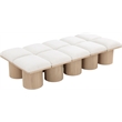Meridian Furniture Pavilion Cream Boucle Fabric Bench