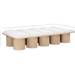 Meridian Furniture Pavilion Cream Boucle Fabric Bench