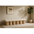 Meridian Furniture Pavilion Cream Boucle Fabric Bench