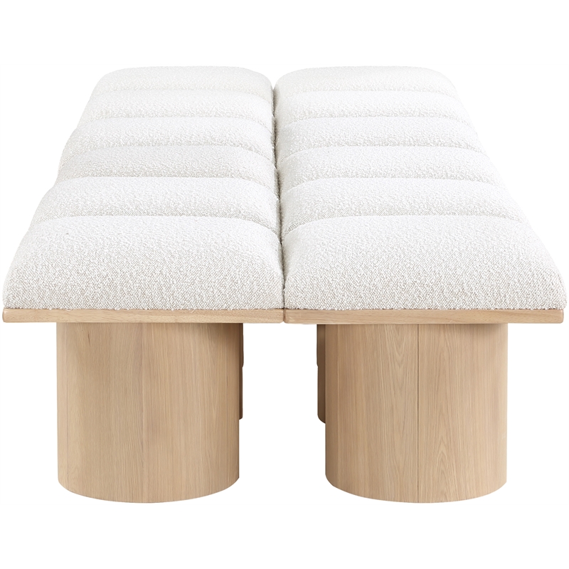 Meridian Furniture Pavilion Cream Boucle Fabric Bench