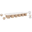 Meridian Furniture Pavilion Cream Boucle Fabric Bench