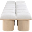 Meridian Furniture Pavilion Cream Boucle Fabric Bench