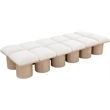 Meridian Furniture Pavilion Cream Boucle Fabric Bench