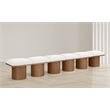 Meridian Furniture Pavilion Cream Boucle Fabric Bench