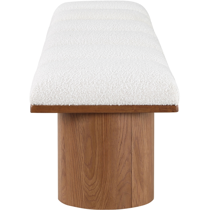 Meridian Furniture Pavilion Cream Boucle Fabric Bench