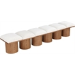 Meridian Furniture Pavilion Cream Boucle Fabric Bench