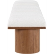 Meridian Furniture Pavilion Cream Boucle Fabric Bench