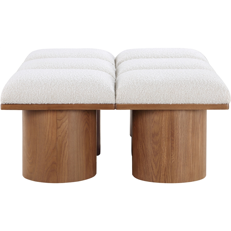 Meridian Furniture Pavilion Cream Boucle Fabric Bench