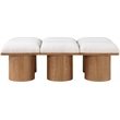 Meridian Furniture Pavilion Cream Boucle Fabric Bench