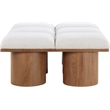 Meridian Furniture Pavilion Cream Boucle Fabric Bench