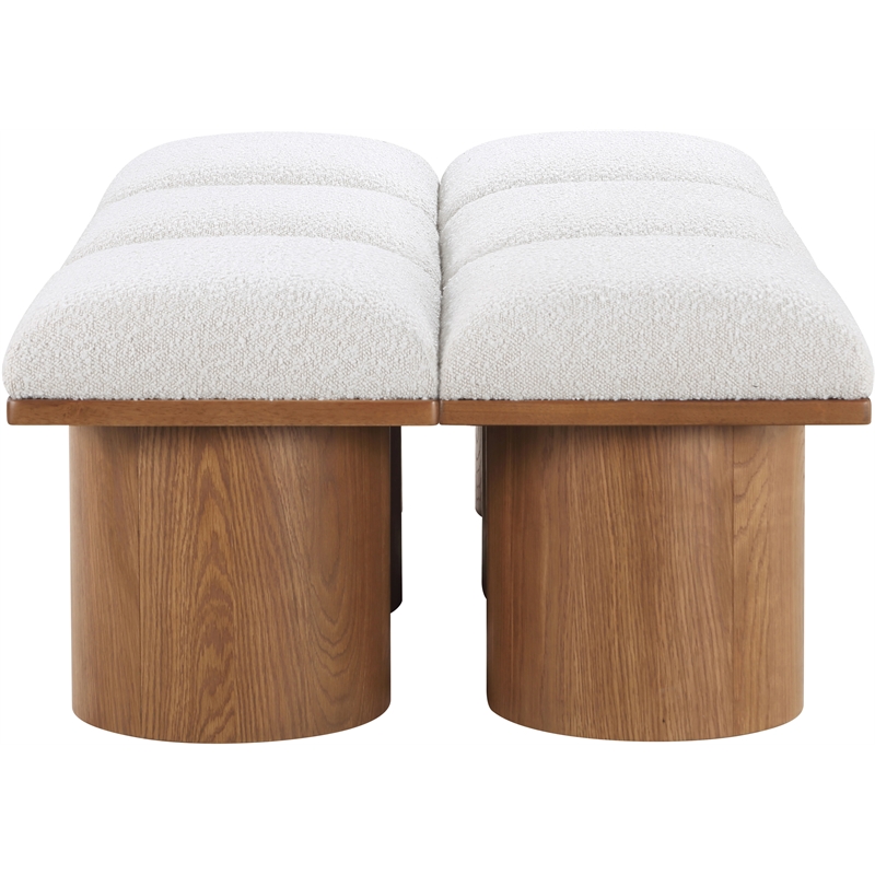 Meridian Furniture Pavilion Cream Boucle Fabric Bench