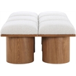 Meridian Furniture Pavilion Cream Boucle Fabric Bench