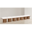 Meridian Furniture Pavilion Cream Boucle Fabric Bench
