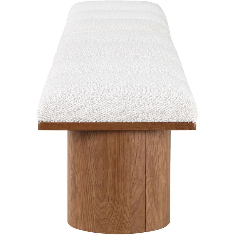 Meridian Furniture Pavilion Cream Boucle Fabric Bench