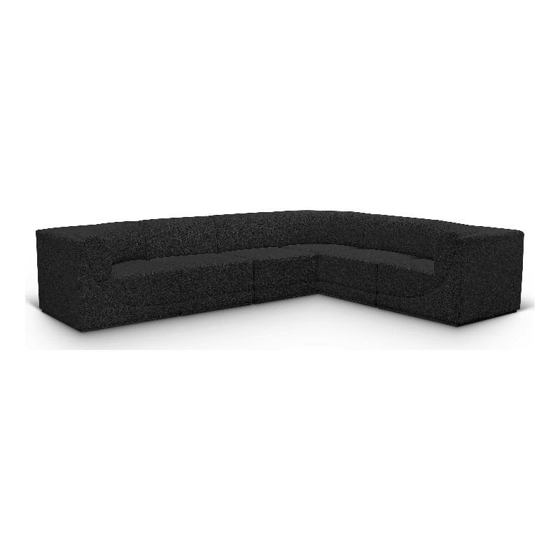 Black/6-Piece: 3 Armless Chair, 3 Corner Chair