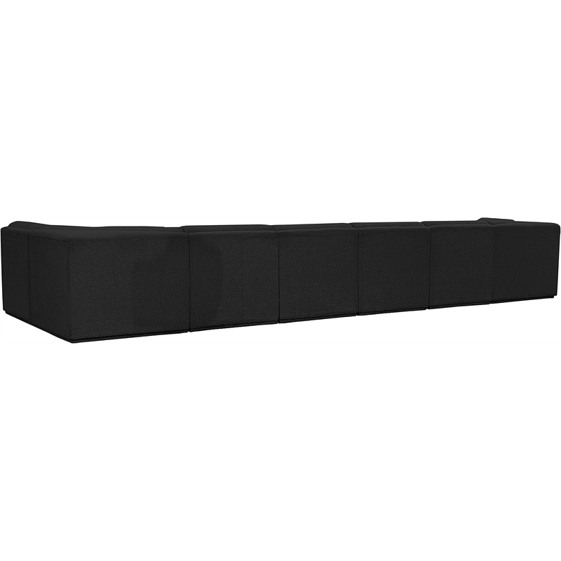Meridian Furniture Ollie Black Boucle Fabric Modular Sectional