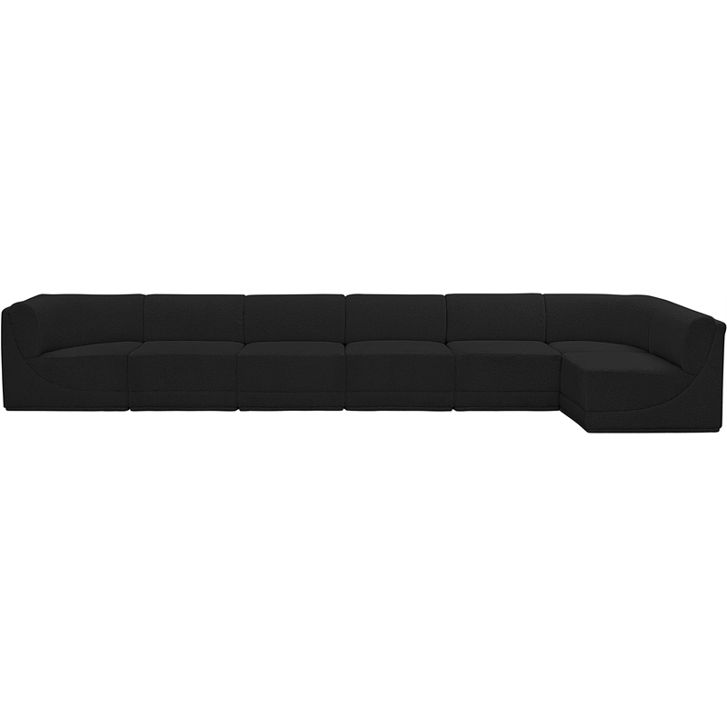 Meridian Furniture Ollie Black Boucle Fabric Modular Sectional