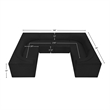 Meridian Furniture Ollie Black Boucle Fabric Modular Sectional