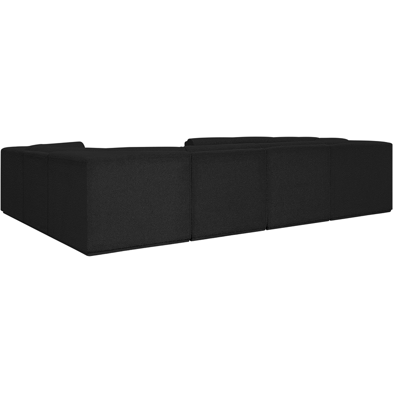 Meridian Furniture Ollie Black Boucle Fabric Modular Sectional