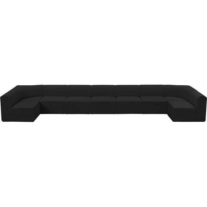 Meridian Furniture Ollie Black Boucle Fabric Modular Sectional